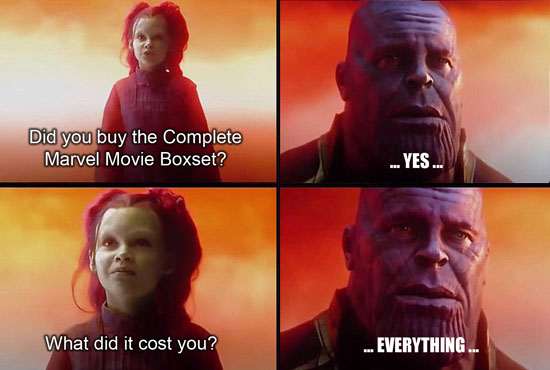 Thanos sacrificed everything for us!